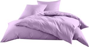 Mako-Satin Baumwollsatin Bettwäsche Uni einfarbig zum Kombinieren (Bettbezug 240 cm x 220 cm, Flieder) viele Farben & Größen