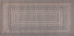 Teppich Jute beige grau 80 x 150 cm geometrisches Muster Kurzflor BAGLAR