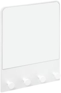 Wandspiegel mit 4 Kleiderbügeln, 50 cm, weiß - 5five Simple Smart