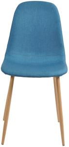 SalesFever Stuhl Esszimmerstuhl 4er Set blau Textil Metall, Textil L = 44 x B = 53 x H = 87 blau