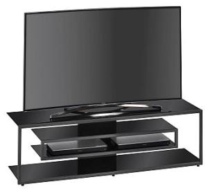 TV- Rack1655 Metall anthrazit - Schwarzglas,140 x 41,2 x 40 cm