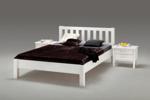 'Ben' Bett aus massiver Buche, weiß, 180x200 cm