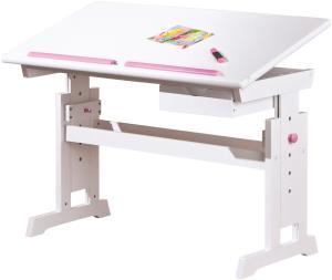 Schreibtisch Batur 1 Schublade weissblau/ pink Tisch Bürotisch PC Computertisch