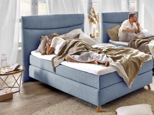 Boxspringbett SANSIBAR LANGEOOG silber Box-Spring-Bett Doppelbett