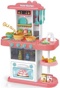 Coemo Kinderküche Paula Spielküche mit 38 tlg. Zubehör Farbe Pink