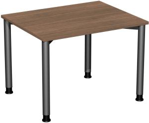 Schreibtisch '4 Fuß Flex' höhenverstellbar, 100x80cm, Nussbaum / Anthrazit