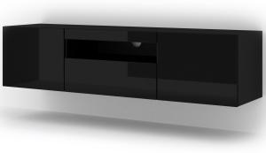 TV-Schrank AURA 150 cm schwarz glänzend