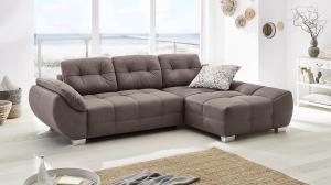 Wohnlandschaft RUBY Ecksofa Sofa in braun mit Bettfunktion 288x184 cm
