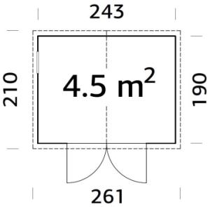 Palmako Gerätehaus Dan 4,5 m² : Grau tauchgrundiert : Basic