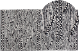 Teppich schwarz/weiß 80 x 150 cm Kurzflor TERMAL