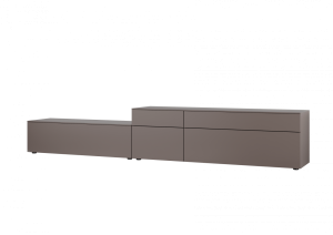 Merano Lowboard | Lack braun 3533 3503 spiegelbildlich links Links 9402 - TV-Vorbereitung inkl. Kabeldurchlass 9165 - 2 x Geräteauszugsböden, á 60 cm, T 41 cm, hinter Klappe Lowboard
