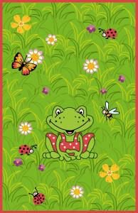 Kinderteppich- Oskar der Frosch auf der Wiese 190 x 130 cm