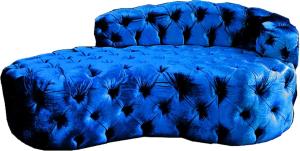 Casa Padrino Luxus Chesterfield Samt Chaiselongue Nachtblau