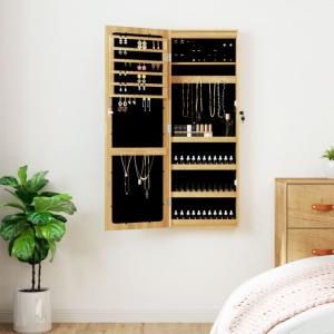 vidaXL Spiegel-Schmuckschrank mit LED-Beleuchtung Wandmontage