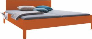 NAIT Doppelbett farbig lackiert Tizianrot 200 x 210cm Mit Kopfteil