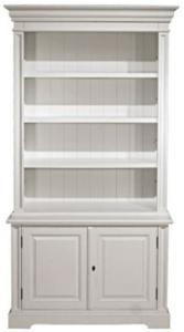 Casa Padrino Landhausstil Bücherschrank Weiß 118 x 53 x H. 223 cm - Wohnzimmerschrank mit 2 Türen - Möbel im Landhausstil