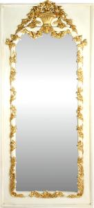 Casa Padrino Barock Wandspiegel Creme / Gold Antik Stil 85 x H. 190 cm - Prunkvoller Barock Spiegel mit wunderschönen Verzierungen