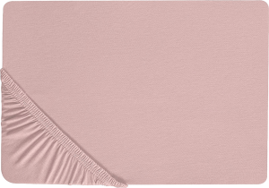 Spannbettlaken rosa Baumwolle 160 x 200 cm HOFUF