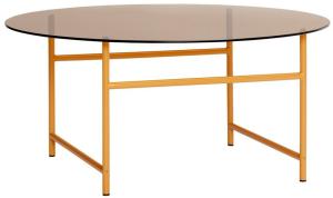 HÜBSCH Tisch Metall / Glas Orange / Bernstein ø80xH:35cm