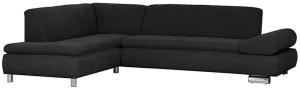 Ecksofa links mit Sofa 2,5-Sitzer rechts PALM BAY-23 Veloursstoff Farbe schwarz Sitzhärte weich B: cm T: cm H: 76cm