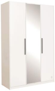 Cilek WHITE 3 Türen Kleiderschrank mit Spiegel Schlafzimmerschrank Weiß