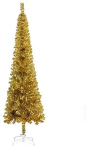 vidaXL Schlanker Weihnachtsbaum Golden 150 cm