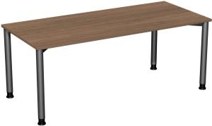 Schreibtisch '4 Fuß Flex' höhenverstellbar, 180x80cm, Nussbaum / Anthrazit