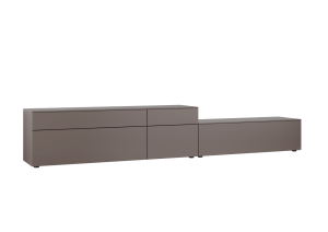 Merano Lowboard | Lack braun 3533 3503 Rechts 9402 - TV-Vorbereitung inkl. Kabeldurchlass 9167 - 1 x Geräteauszugboden, 90 cm, T 41 cm, hinter Klappe Lowboard
