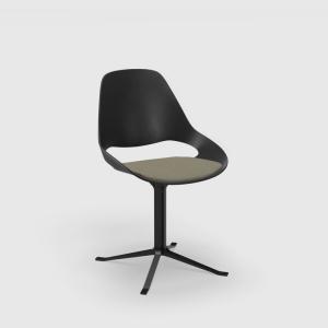 Stuhl ohne Armlehne FALK Kolumne schwarz Sitzpolster beige