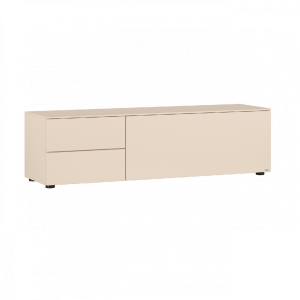 Merano Lowboard | Lack sahara 3504 Merano Lowboard Tiefe: 37,1 cm 9402 - TV-Vorbereitung inkl. Kabeldurchlass 9162 - 1 x Geräteauszugboden, 90 cm, T 31 cm, hinter Klappe Lowboard
