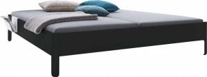 NAIT Doppelbett farbig lackiert Graphitschwarz 160 x 200cm Ohne Kopfteil