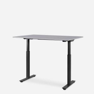 120 x 80 cm WRK21® SMART - Grau Uni / Schwarz elektrisch höhenverstellbarer Schreibtisch