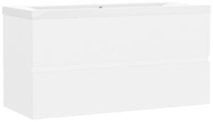 vidaXL Waschbeckenunterschrank mit Einbaubecken Weiß Spanplatte [3071558]