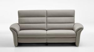 Polipol Sofa FRANCIS 3-Sitzer in silber beige Kaltschaum Kopfteilverstellung