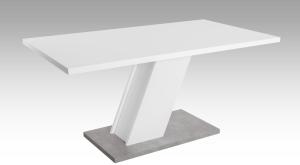 Esstisch INNSBRUCK Tisch in weiß und Betonoptik mit Säulenfuß