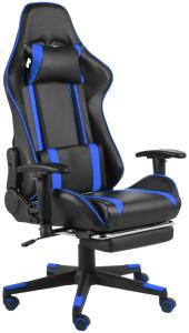 vidaXL Gaming-Stuhl mit Fußstütze Drehbar Blau PVC [20485]