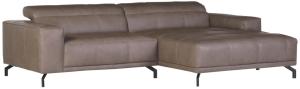 Ecksofa NEPAL Sofa in echt Leder hell braun mit Funktion