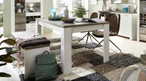 Esstisch MATEO weiß Driftwood Tisch ausziehbar 240x90 cm