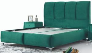 Casa Padrino Luxus Doppelbett Grün / Silber - Modernes Massivholz Bett - Moderne Schlafzimmer & Hotel Möbel - Luxus Kollektion