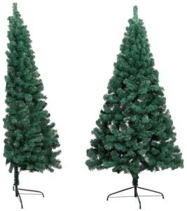 vidaXL Künstlicher Halber Weihnachtsbaum mit Ständer Grün 210 cm PVC