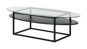 Glastisch Lola Couchtisch schwarz Wohnzimmer Glas Tisch Beistelltisch Sofatisch