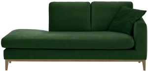 SLF24 - Rechtsseitiges Chaiselongue Covex Wood - dunkelgrün - Velluto 10, Farbe der beine: wax black