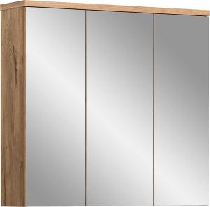 Badezimmerspiegelschrank >Grado< in nox oak/spiegel - 80x75x20cm (BxHxT)