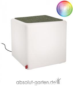 Beistelltisch Cube Outdoor LED (Sitzkissen - anthrazit)