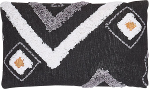 Dekokissen geometrisches Muster Baumwolle schwarz getuftet 30 x 50 cm VIBURNUM