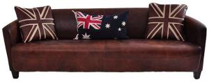 Clubsofa Rocket 4-Sitzer Leder "Vintage-Cigar"