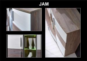 Sideboard 'JAM' weiß Silbereiche Dekor