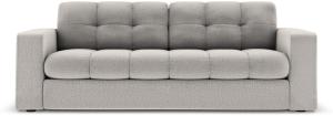 Micadoni 2-Sitzer Sofa Justin | Bezug Light Grey | Beinfarbe Black Plastic