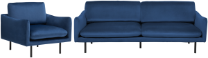 Sofa Set Samtstoff dunkelblau 4-Sitzer VINTERBRO