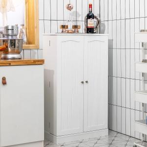 COSTWAY Mehrzweckschrank Vorratsschrank Aufbewahrungsschrank mit 6 verstellbaren Einlegeböden Küchenschrank für Esszimmer, Wohnzimmer weiß